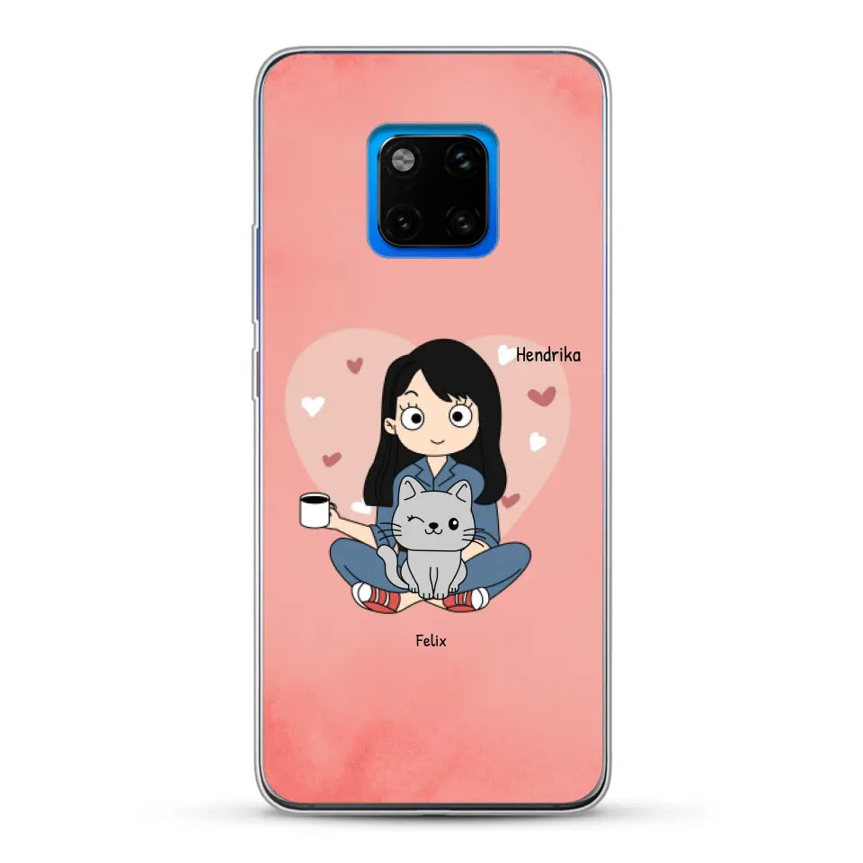 Cartoon katten mama - Gepersonaliseerd telefoonhoesje