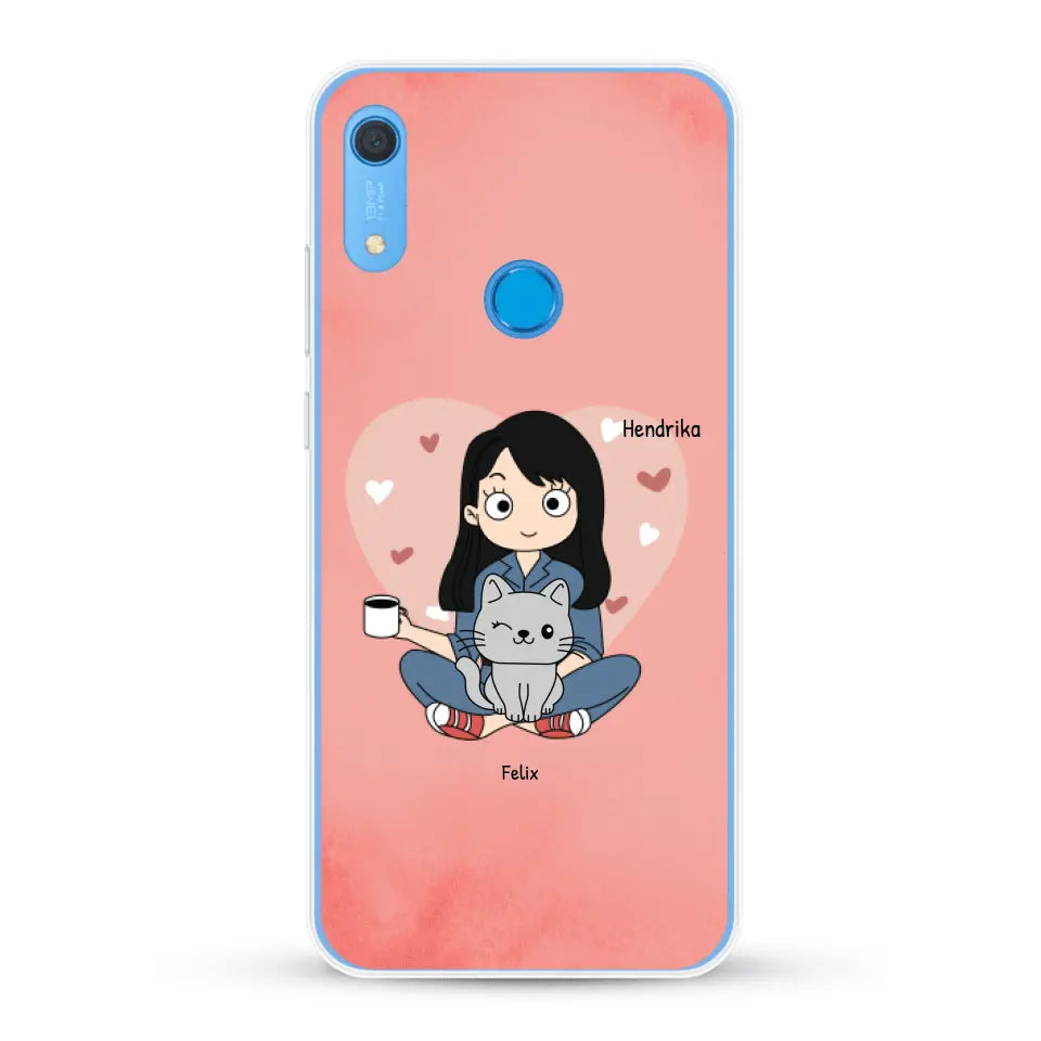 Cartoon katten mama - Gepersonaliseerd telefoonhoesje