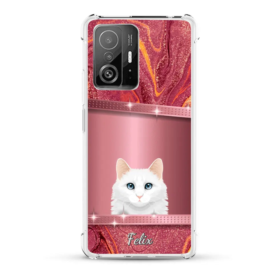 Spionerende katten glitter - Gepersonaliseerd telefoonhoesje