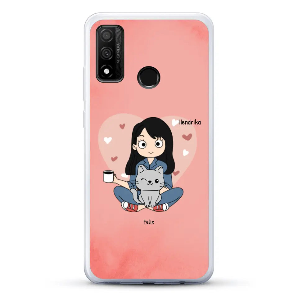 Cartoon katten mama - Gepersonaliseerd telefoonhoesje