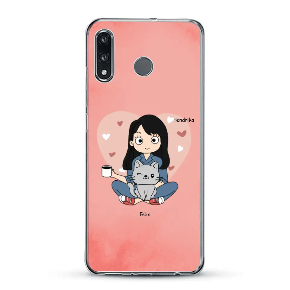 Cartoon katten mama - Gepersonaliseerd telefoonhoesje