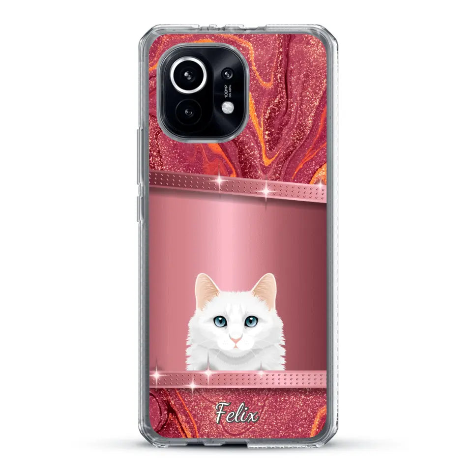 Spionerende katten glitter - Gepersonaliseerd telefoonhoesje