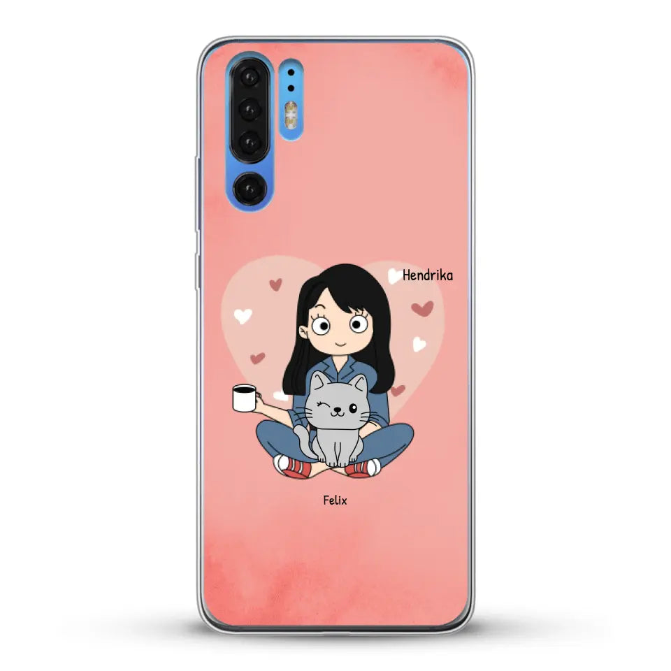 Cartoon katten mama - Gepersonaliseerd telefoonhoesje