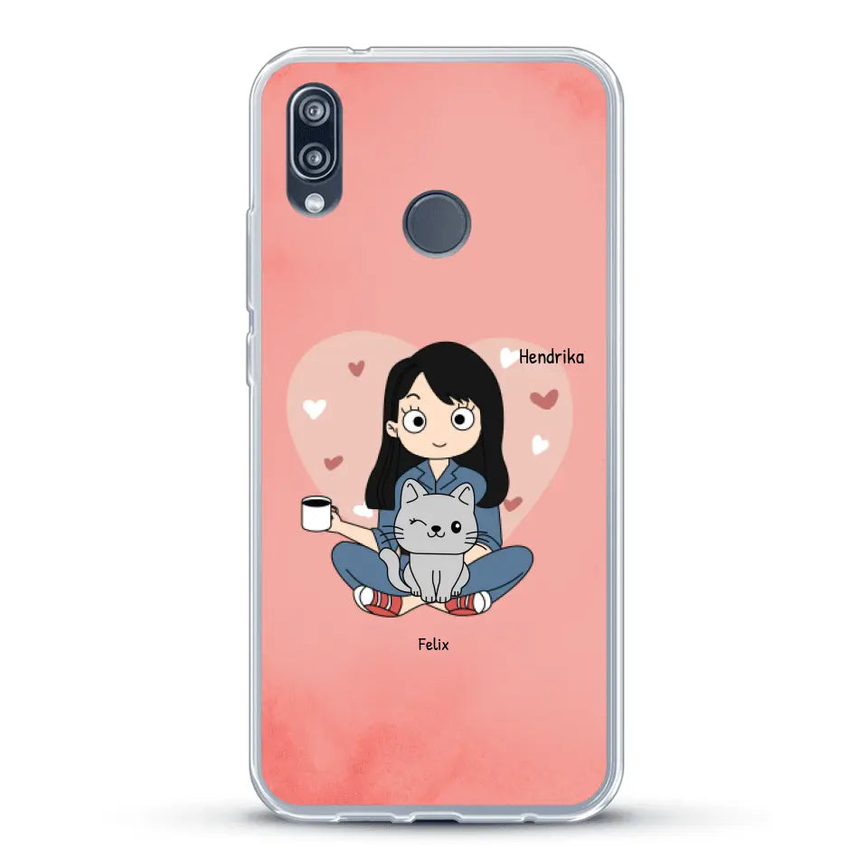 Cartoon katten mama - Gepersonaliseerd telefoonhoesje