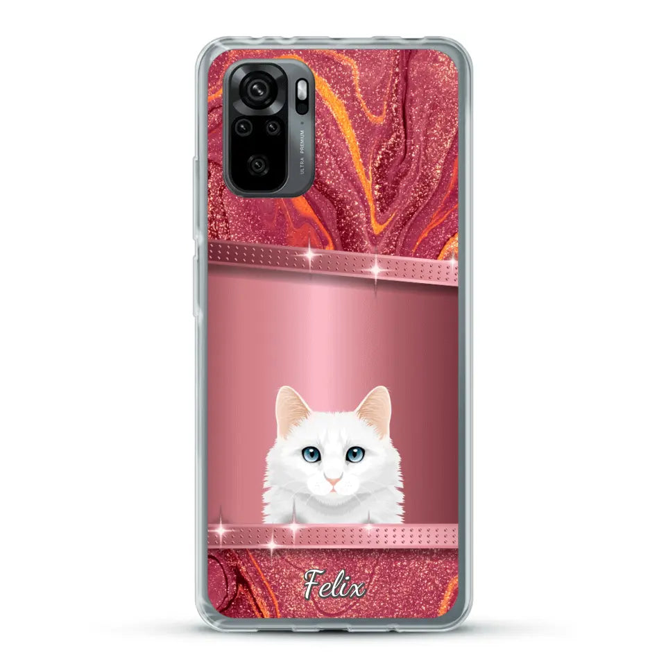 Spionerende katten glitter - Gepersonaliseerd telefoonhoesje