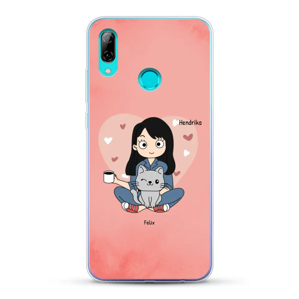 Cartoon katten mama - Gepersonaliseerd telefoonhoesje