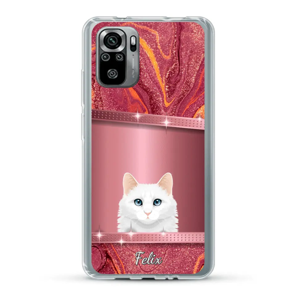 Spionerende katten glitter - Gepersonaliseerd telefoonhoesje