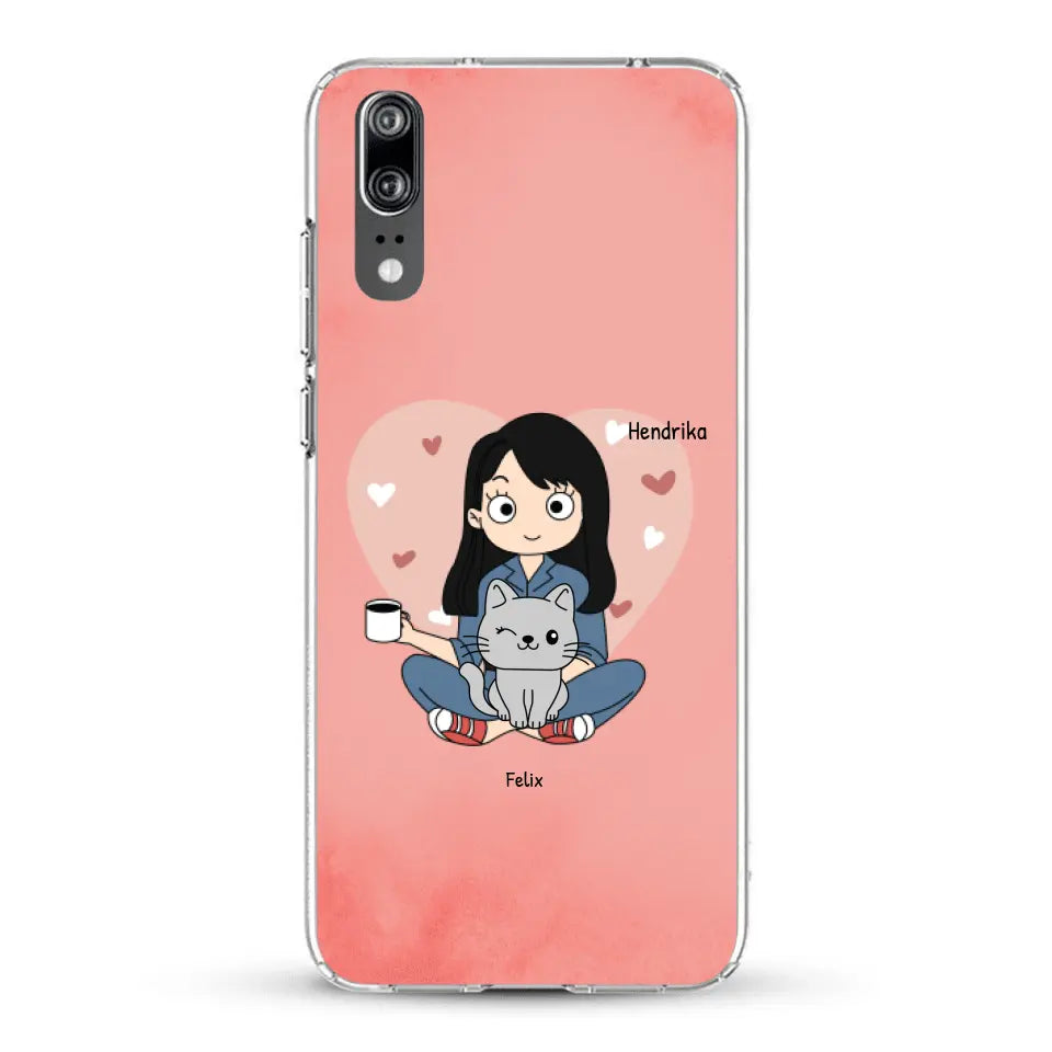 Cartoon katten mama - Gepersonaliseerd telefoonhoesje