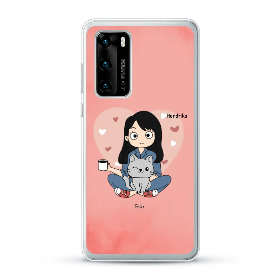 Cartoon katten mama - Gepersonaliseerd telefoonhoesje