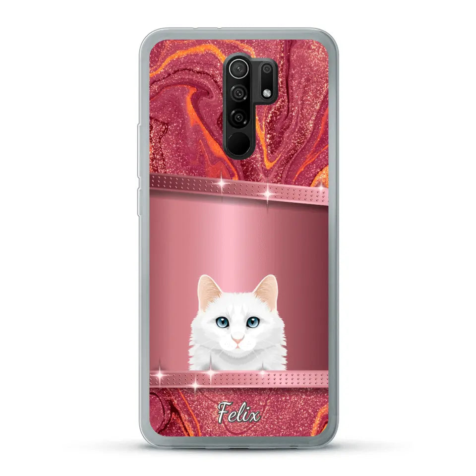 Spionerende katten glitter - Gepersonaliseerd telefoonhoesje