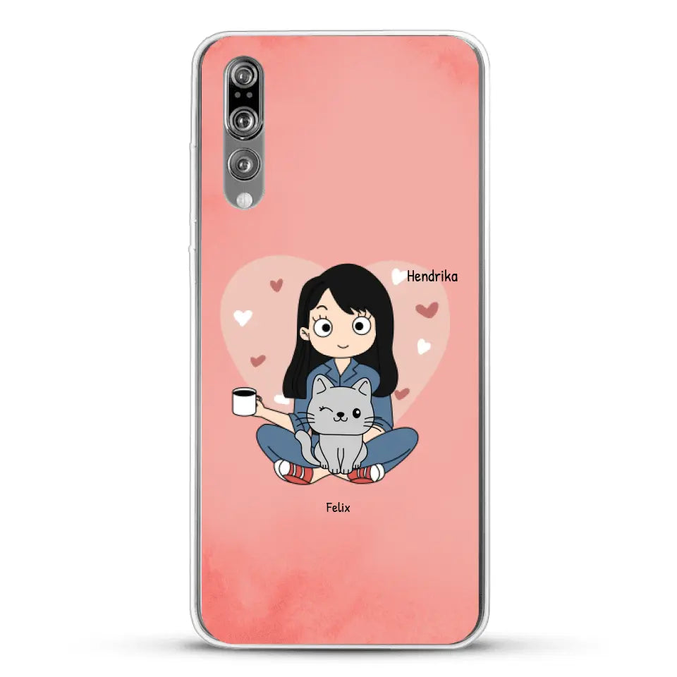 Cartoon katten mama - Gepersonaliseerd telefoonhoesje