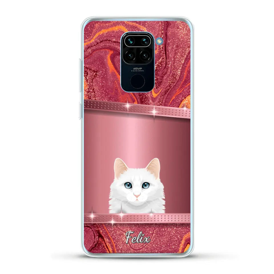 Spionerende katten glitter - Gepersonaliseerd telefoonhoesje