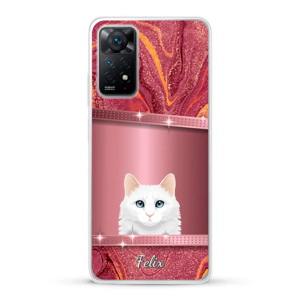 Spionerende katten glitter - Gepersonaliseerd telefoonhoesje