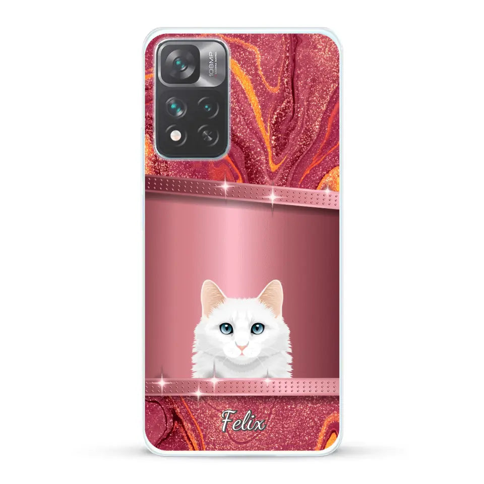 Spionerende katten glitter - Gepersonaliseerd telefoonhoesje