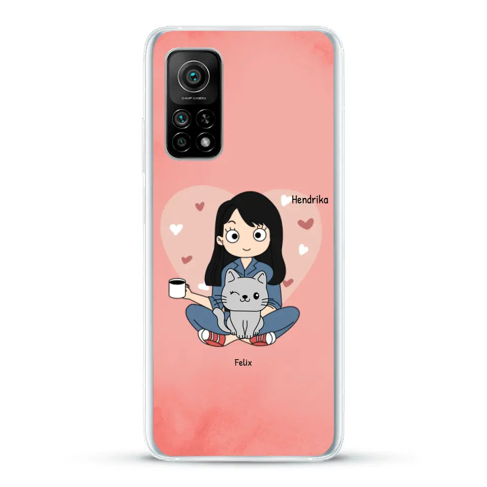 Cartoon katten mama - Gepersonaliseerd telefoonhoesje