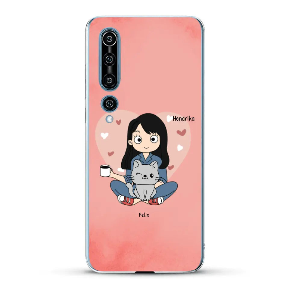 Cartoon katten mama - Gepersonaliseerd telefoonhoesje