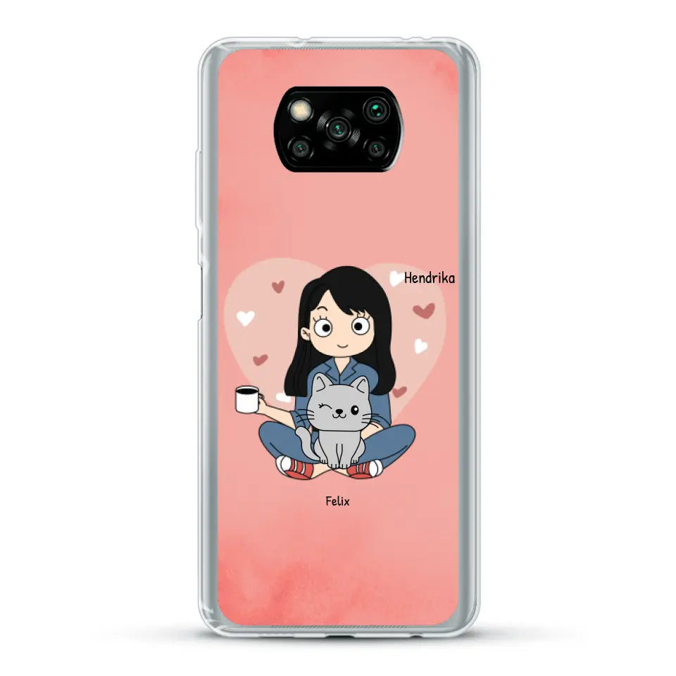 Cartoon katten mama - Gepersonaliseerd telefoonhoesje