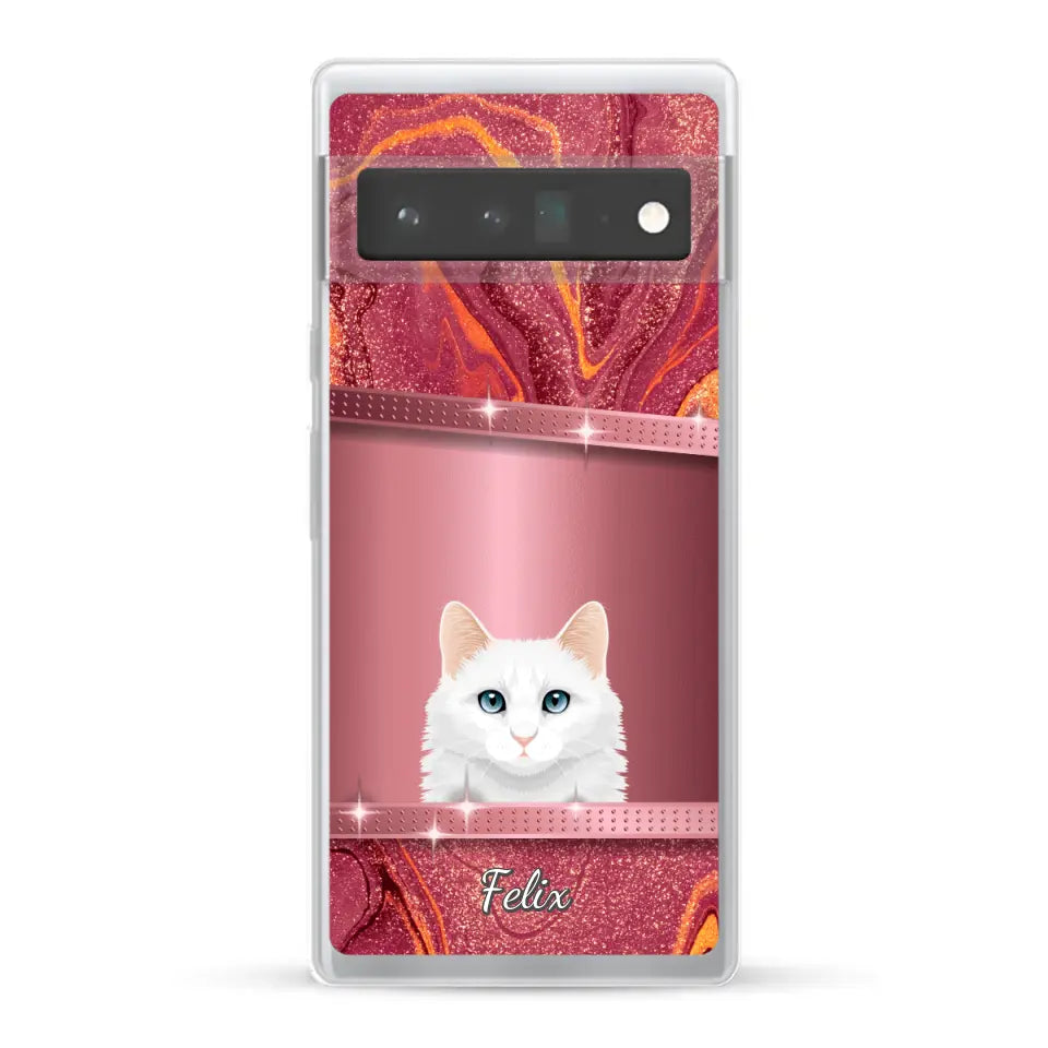 Spionerende katten glitter - Gepersonaliseerd telefoonhoesje