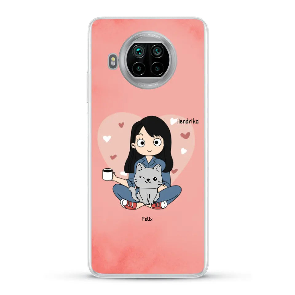 Cartoon katten mama - Gepersonaliseerd telefoonhoesje