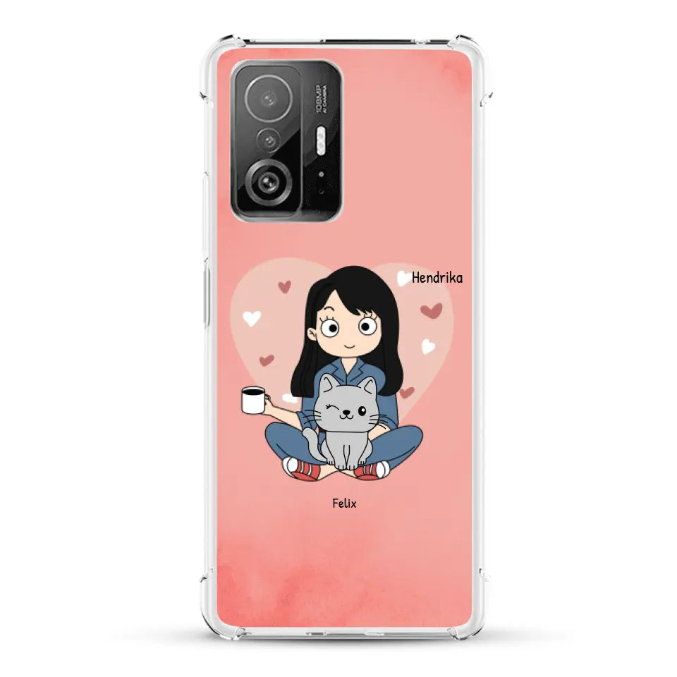 Cartoon katten mama - Gepersonaliseerd telefoonhoesje