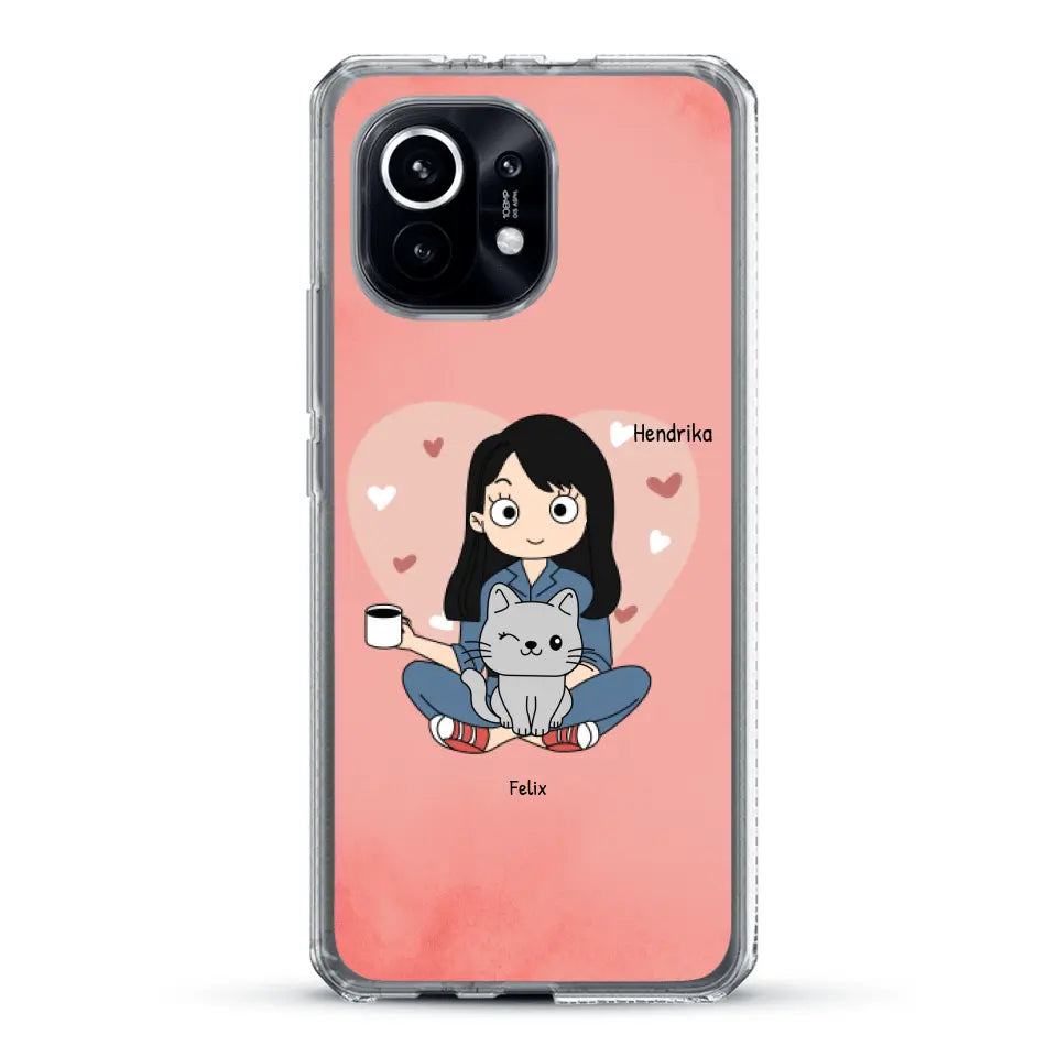 Cartoon katten mama - Gepersonaliseerd telefoonhoesje