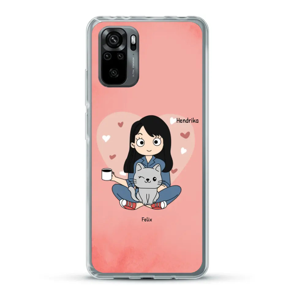 Cartoon katten mama - Gepersonaliseerd telefoonhoesje