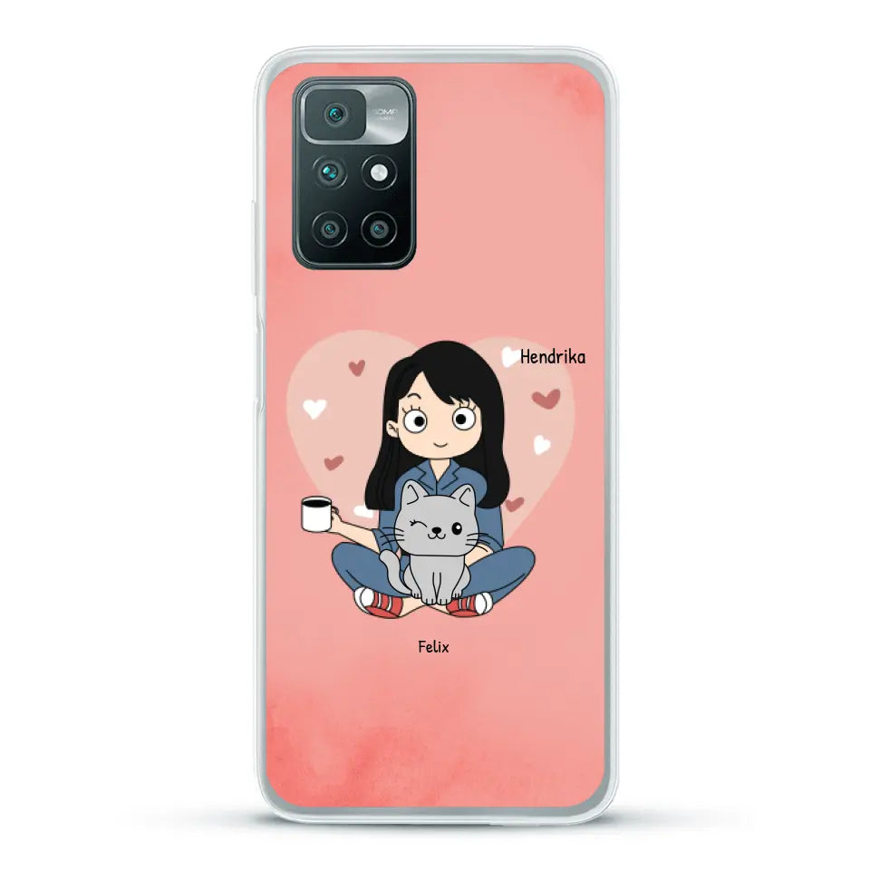 Cartoon katten mama - Gepersonaliseerd telefoonhoesje