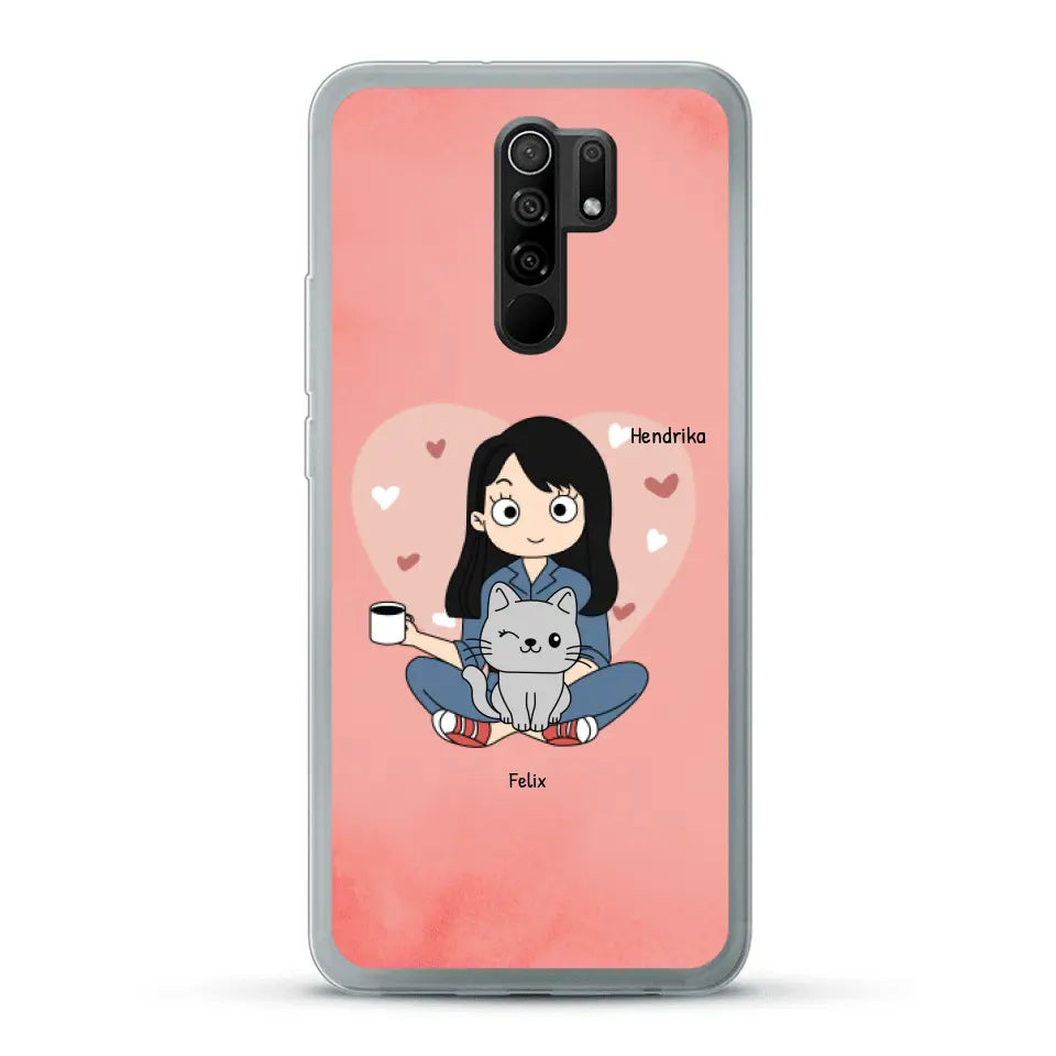 Cartoon katten mama - Gepersonaliseerd telefoonhoesje