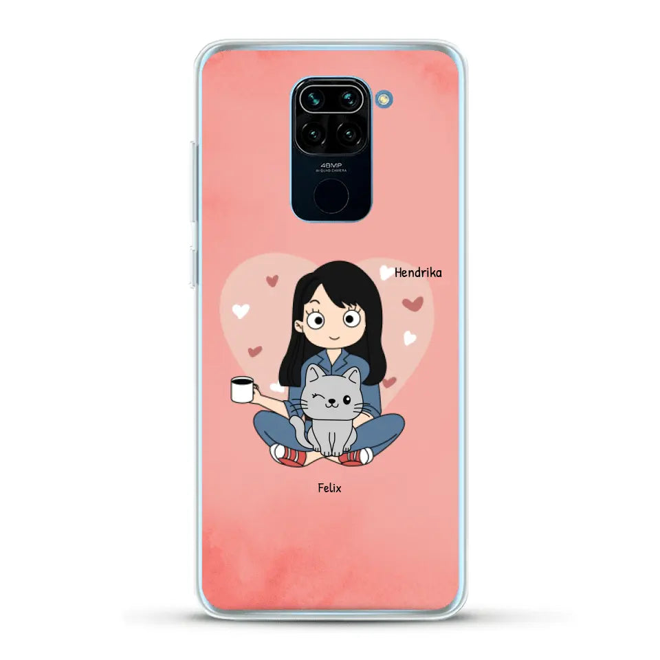 Cartoon katten mama - Gepersonaliseerd telefoonhoesje