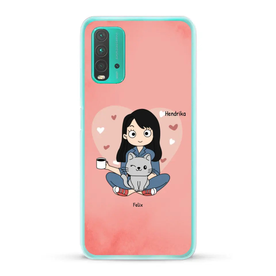 Cartoon katten mama - Gepersonaliseerd telefoonhoesje