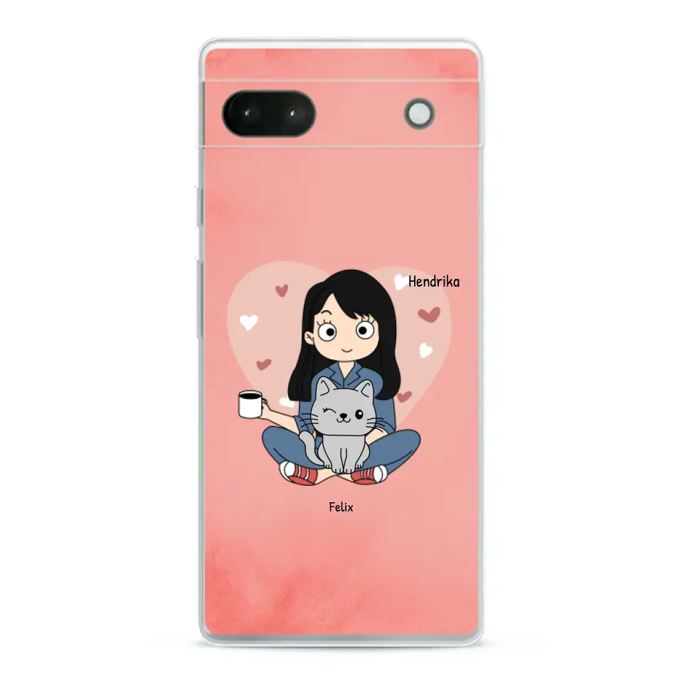 Cartoon katten mama - Gepersonaliseerd telefoonhoesje