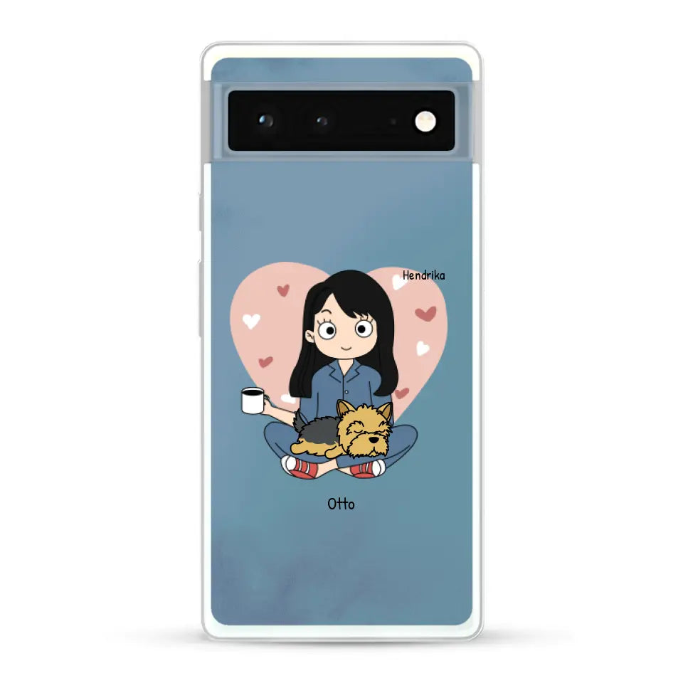 Cartoon honden mama - Gepersonaliseerd telefoonhoesje