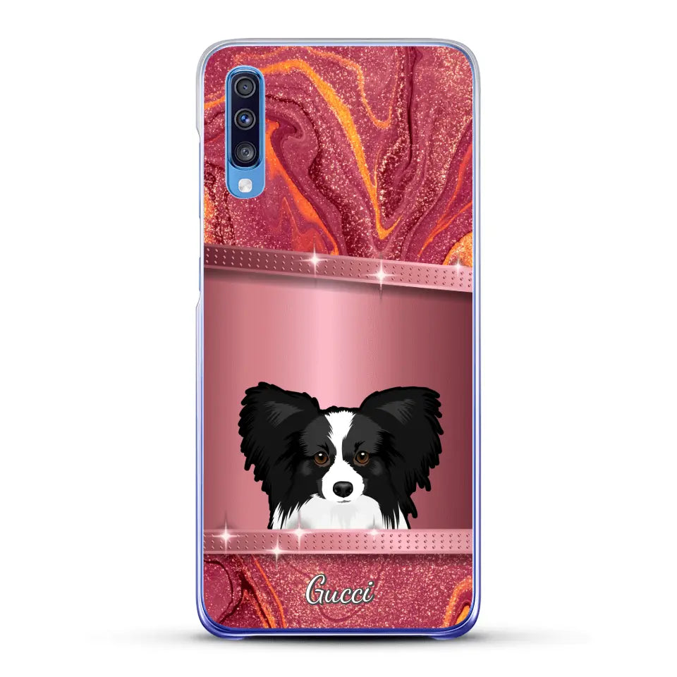 Spionerende Honden glitter - Gepersonaliseerd telefoonhoesje