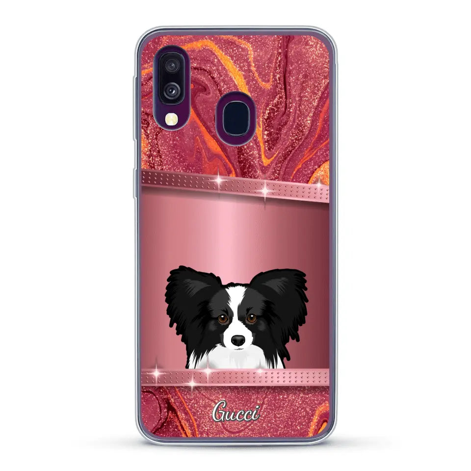 Spionerende Honden glitter - Gepersonaliseerd telefoonhoesje