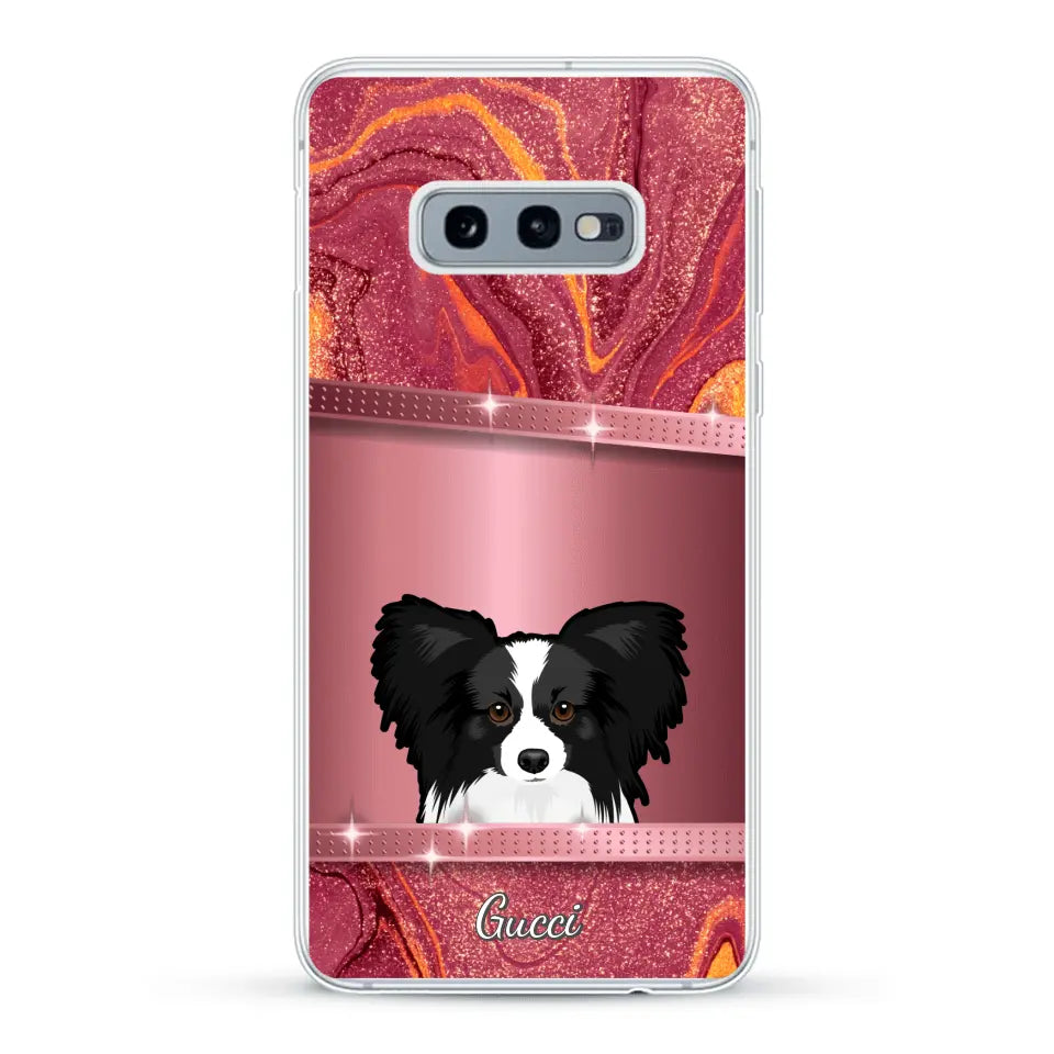 Spionerende Honden glitter - Gepersonaliseerd telefoonhoesje