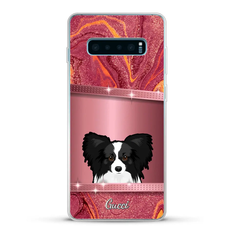 Spionerende Honden glitter - Gepersonaliseerd telefoonhoesje