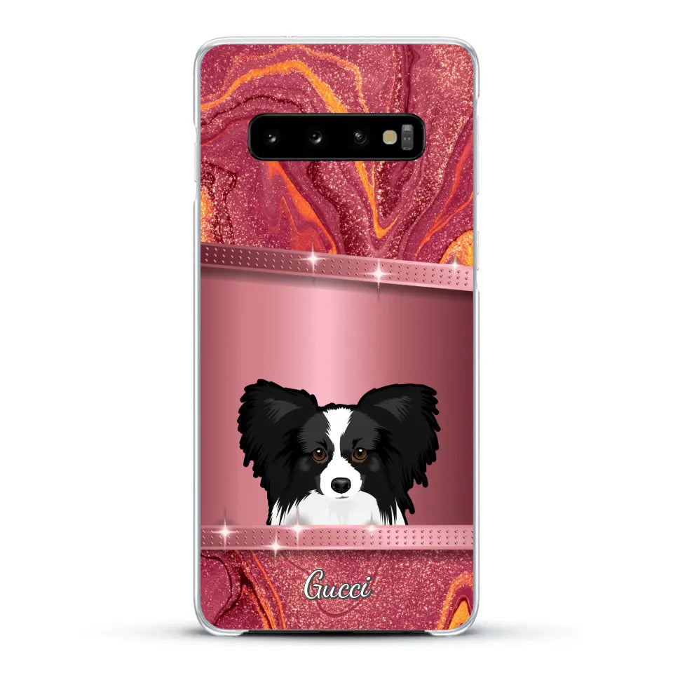 Spionerende Honden glitter - Gepersonaliseerd telefoonhoesje