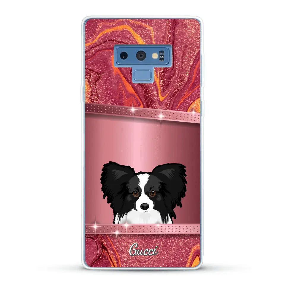 Spionerende Honden glitter - Gepersonaliseerd telefoonhoesje