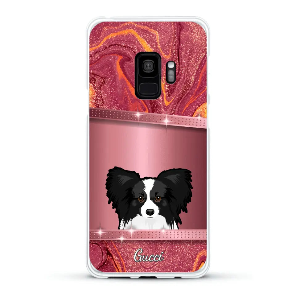 Spionerende Honden glitter - Gepersonaliseerd telefoonhoesje