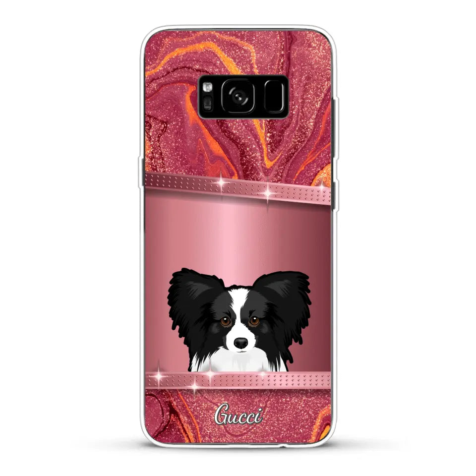 Spionerende Honden glitter - Gepersonaliseerd telefoonhoesje