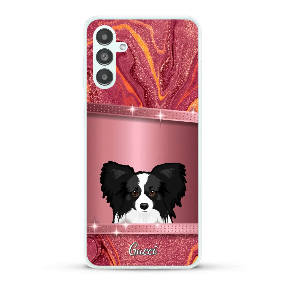 Spionerende Honden glitter - Gepersonaliseerd telefoonhoesje