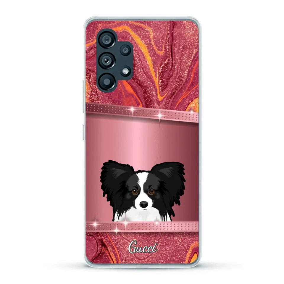 Spionerende Honden glitter - Gepersonaliseerd telefoonhoesje