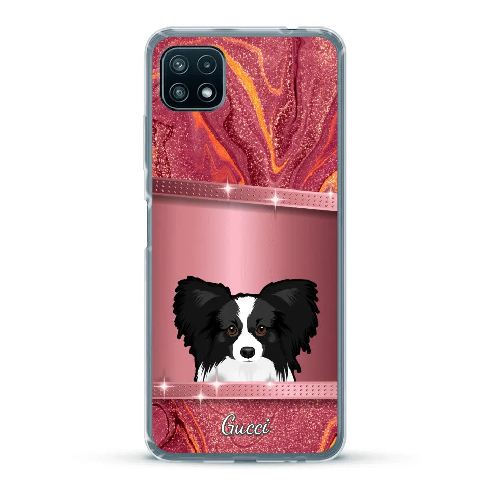 Spionerende Honden glitter - Gepersonaliseerd telefoonhoesje