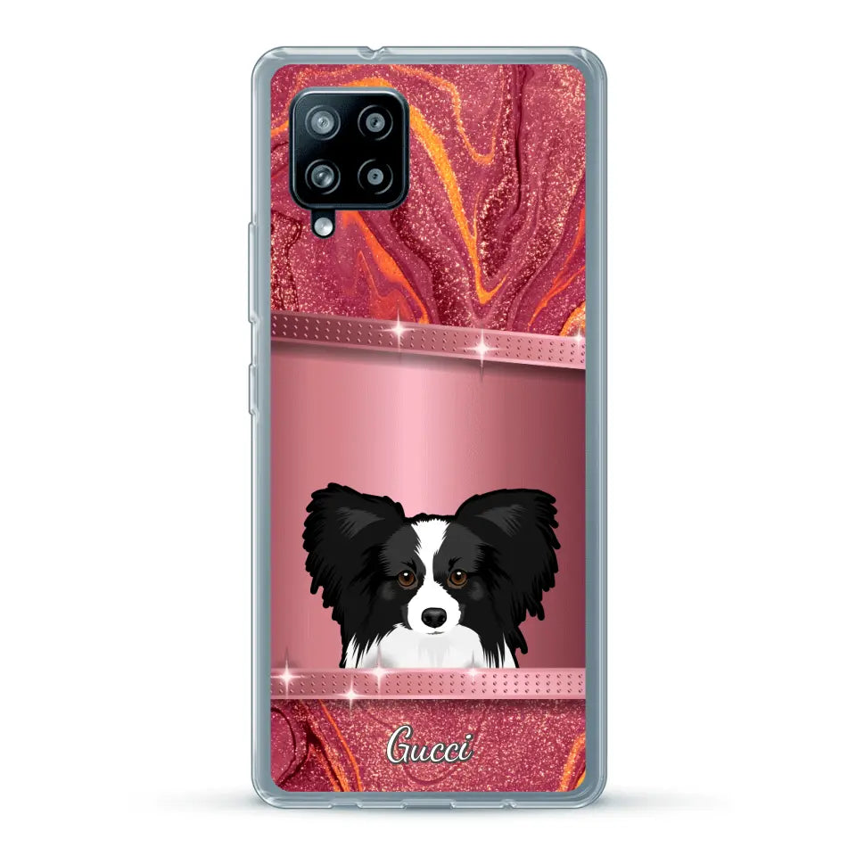 Spionerende Honden glitter - Gepersonaliseerd telefoonhoesje