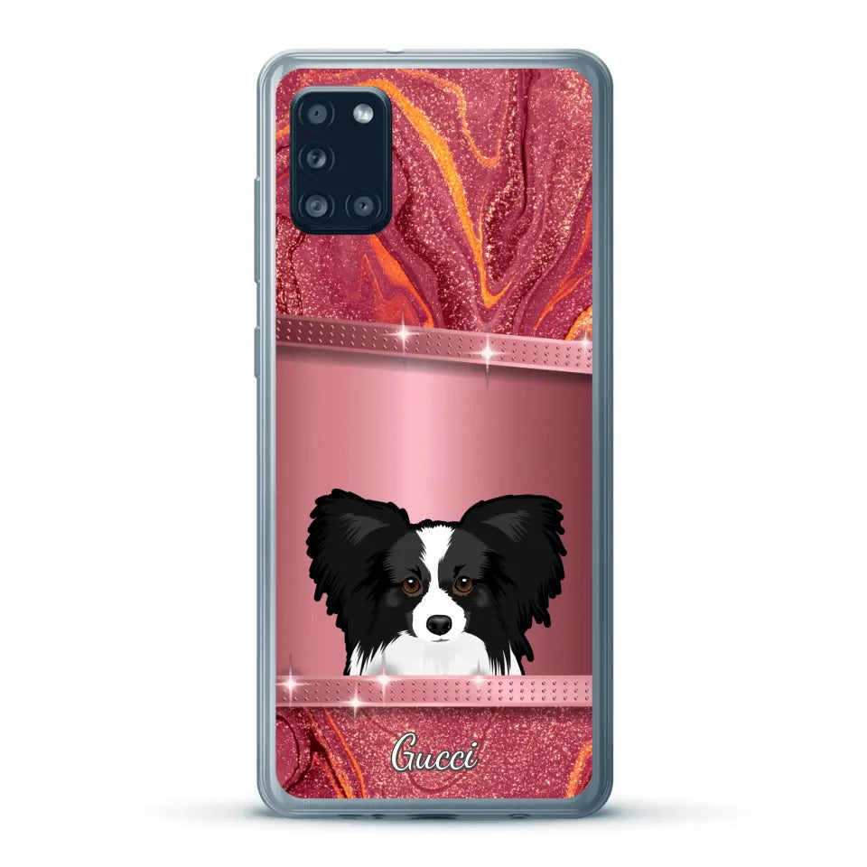 Spionerende Honden glitter - Gepersonaliseerd telefoonhoesje