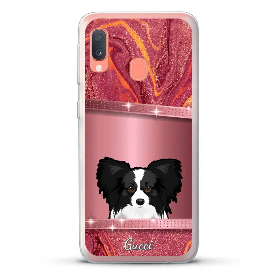 Spionerende Honden glitter - Gepersonaliseerd telefoonhoesje