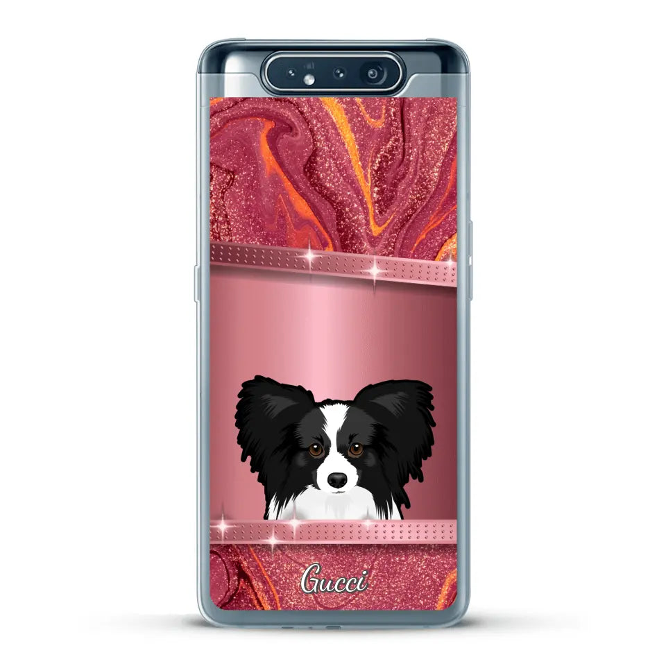 Spionerende Honden glitter - Gepersonaliseerd telefoonhoesje