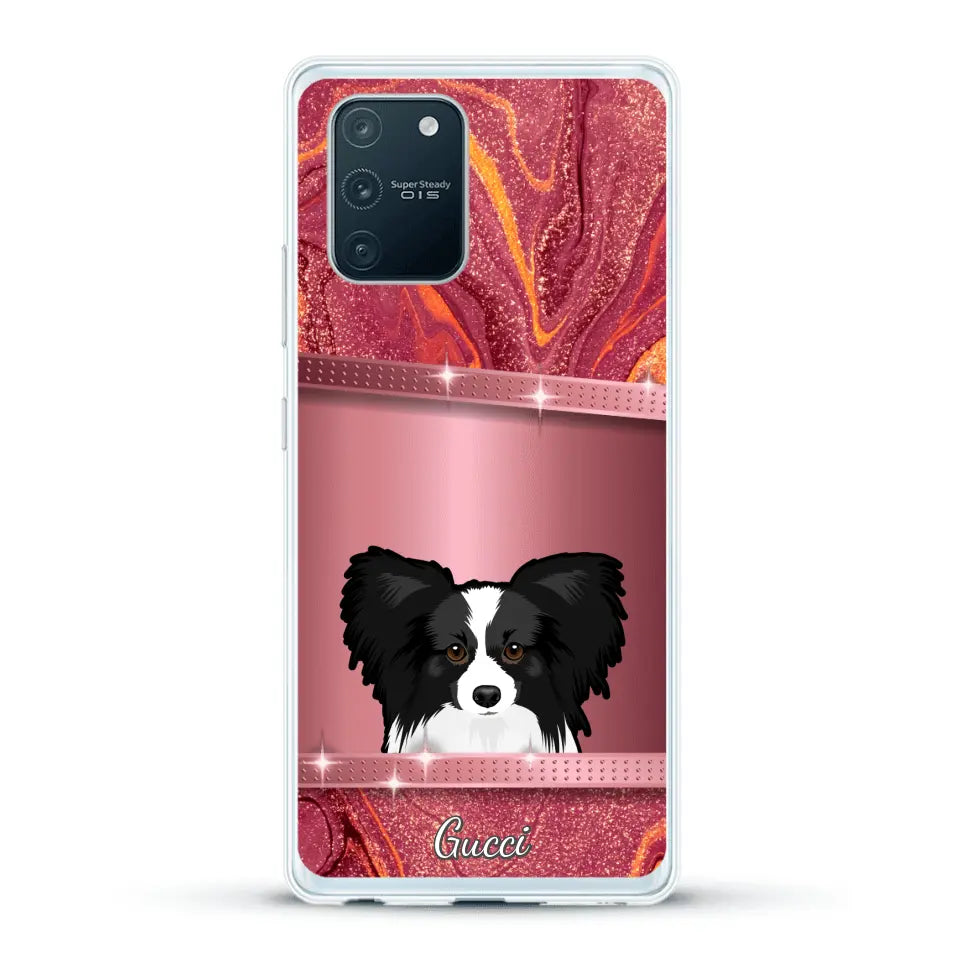 Spionerende Honden glitter - Gepersonaliseerd telefoonhoesje