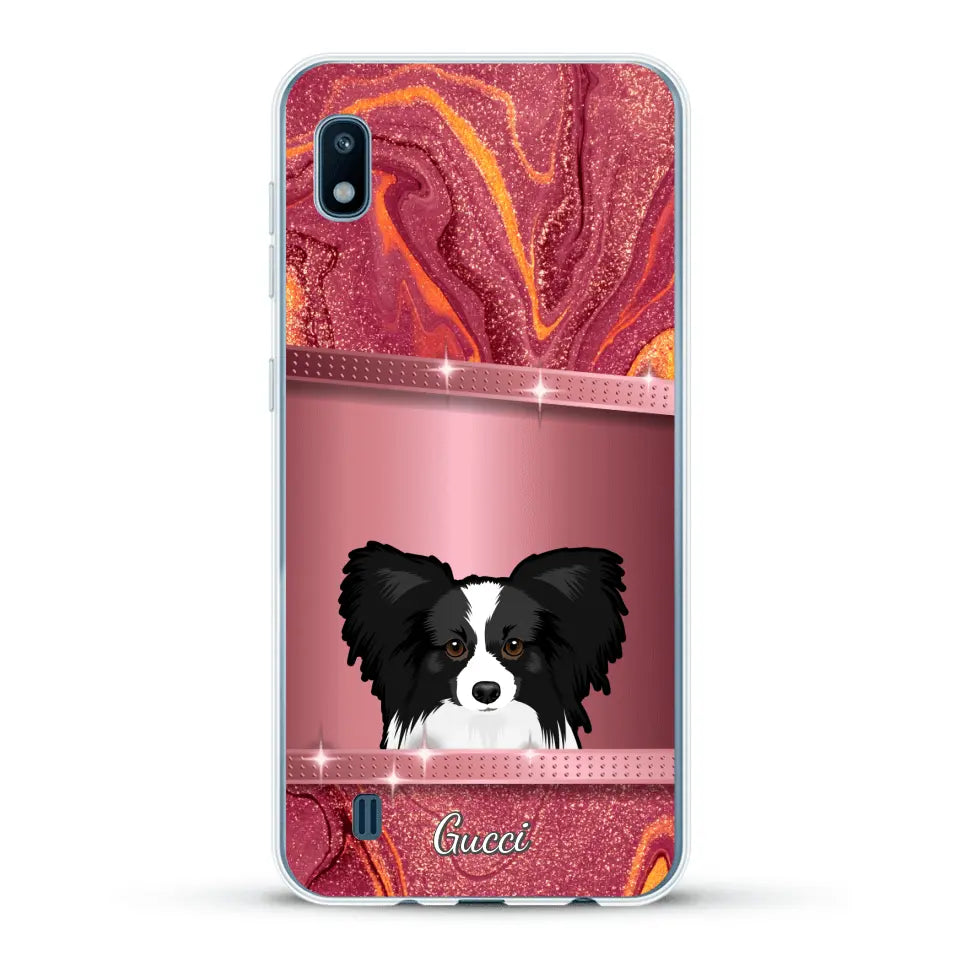 Spionerende Honden glitter - Gepersonaliseerd telefoonhoesje