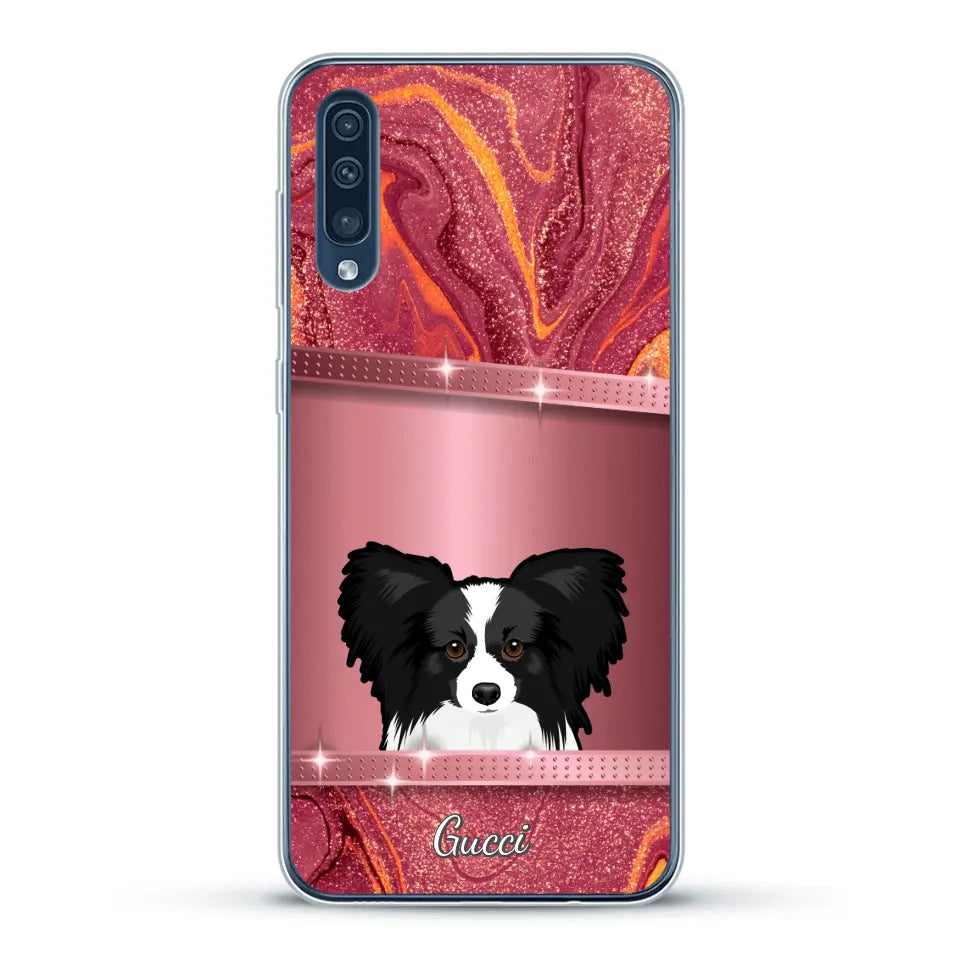 Spionerende Honden glitter - Gepersonaliseerd telefoonhoesje